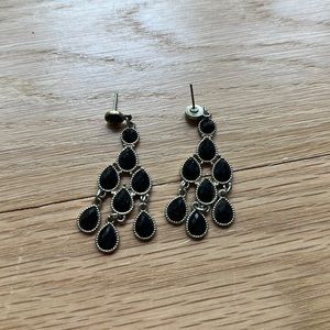 Black and gold dangle earrings